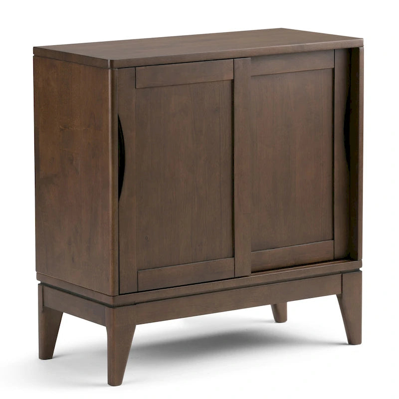 WYNDENHALL Pearson SOLID HARDWOOD 30 inch Wide Mid Century Modern Low Storage Cabinet - 30w x 14d x 31h