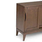 WYNDENHALL Pearson SOLID HARDWOOD 30 inch Wide Mid Century Modern Low Storage Cabinet - 30w x 14d x 31h