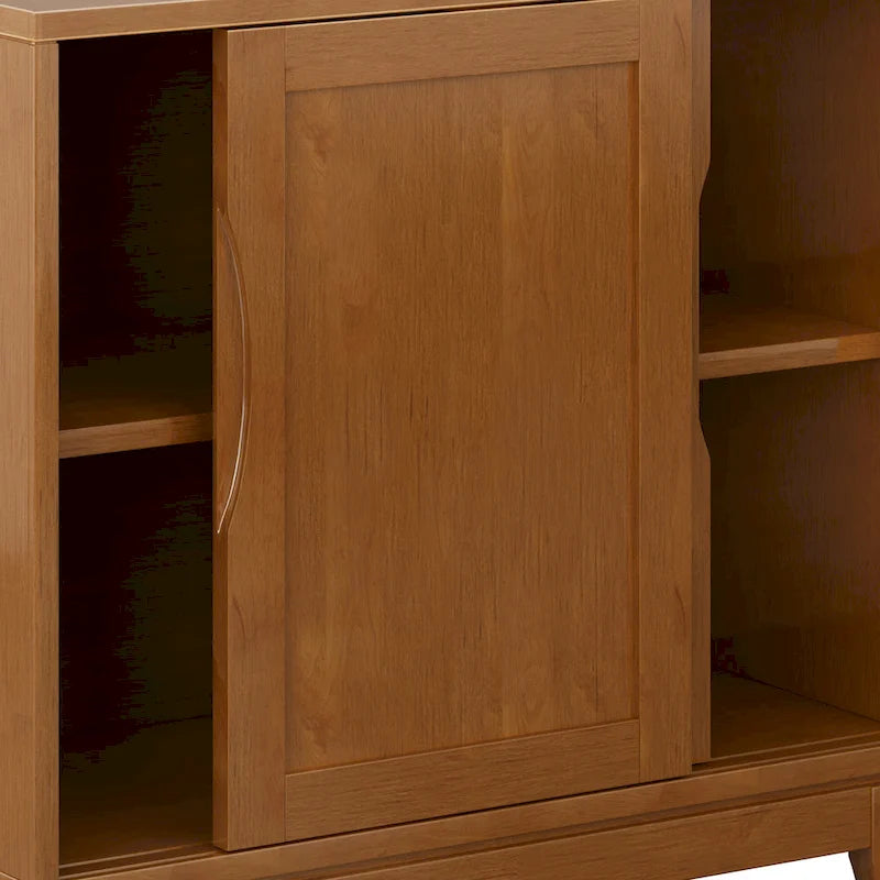 WYNDENHALL Pearson SOLID HARDWOOD 30 inch Wide Mid Century Modern Low Storage Cabinet - 30w x 14d x 31h
