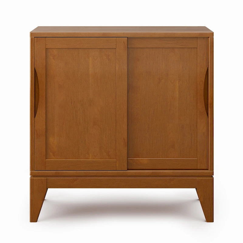 WYNDENHALL Pearson SOLID HARDWOOD 30 inch Wide Mid Century Modern Low Storage Cabinet - 30w x 14d x 31h