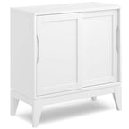 WYNDENHALL Pearson SOLID HARDWOOD 30 inch Wide Mid Century Modern Low Storage Cabinet - 30w x 14d x 31h