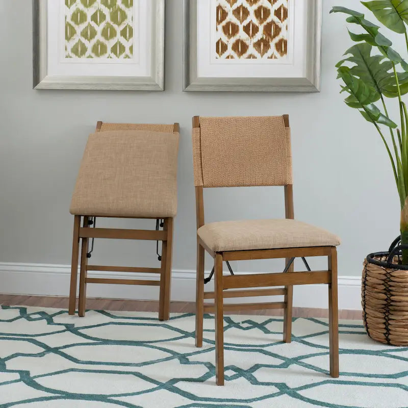 Imperial Wood Rope Folding Dining Chair (Set of 2)