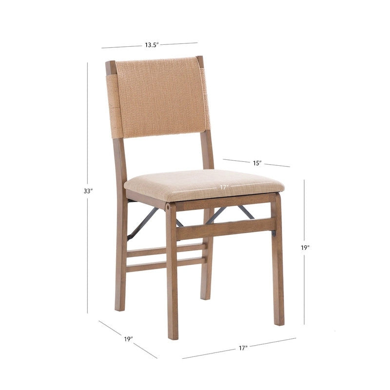 Imperial Wood Rope Folding Dining Chair (Set of 2)