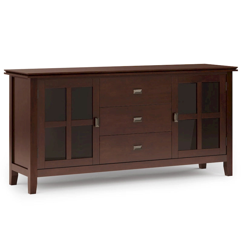 WYNDENHALL Stratford SOLID WOOD 60 Wide Contemporary Sideboard Buffet in Russet Brown - 17d x 60w x 30h