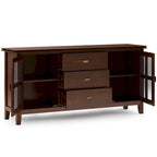 WYNDENHALL Stratford SOLID WOOD 60 Wide Contemporary Sideboard Buffet in Russet Brown - 17d x 60w x 30h