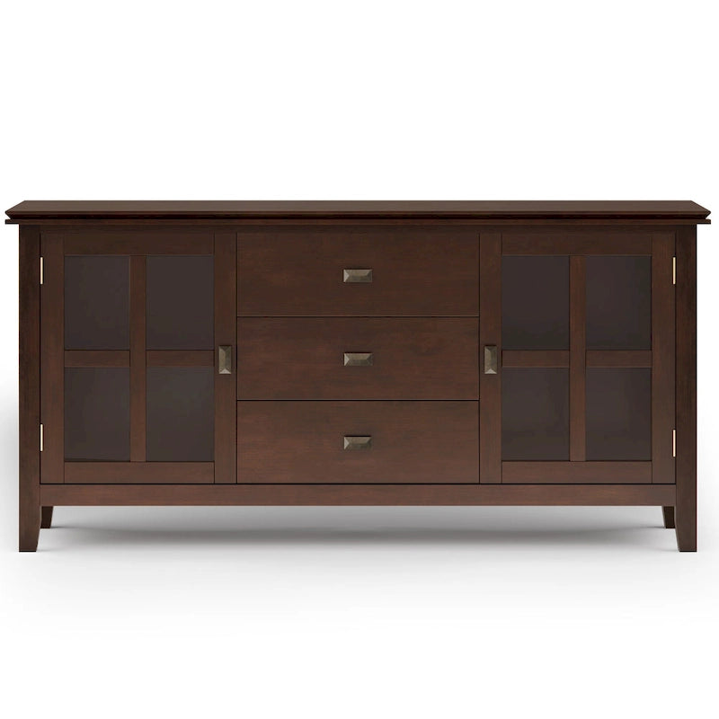WYNDENHALL Stratford SOLID WOOD 60 Wide Contemporary Sideboard Buffet in Russet Brown - 17d x 60w x 30h
