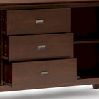 WYNDENHALL Stratford SOLID WOOD 60 Wide Contemporary Sideboard Buffet in Russet Brown - 17d x 60w x 30h