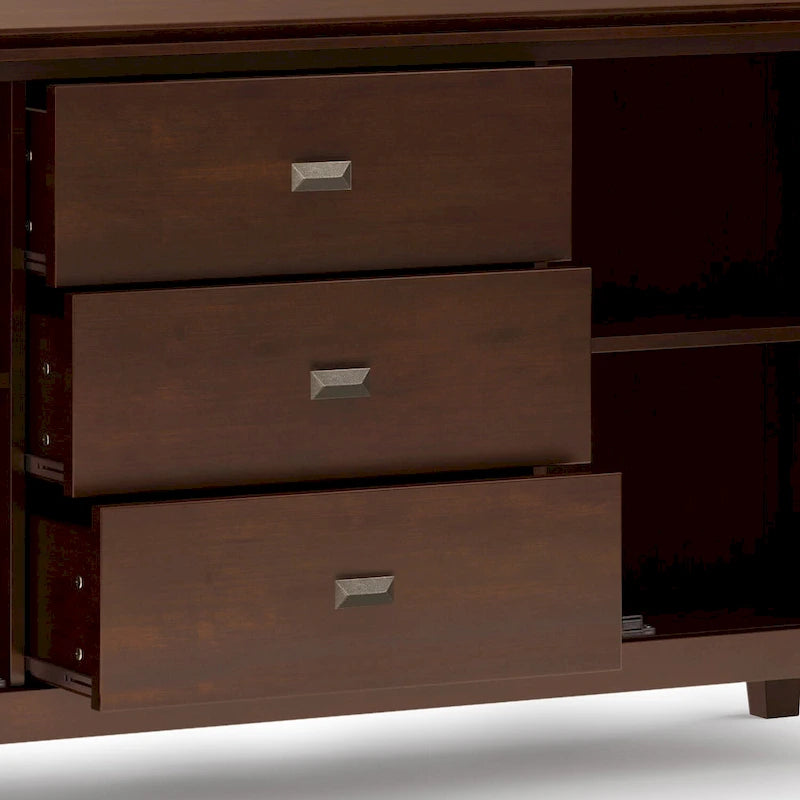 WYNDENHALL Stratford SOLID WOOD 60 Wide Contemporary Sideboard Buffet in Russet Brown - 17d x 60w x 30h