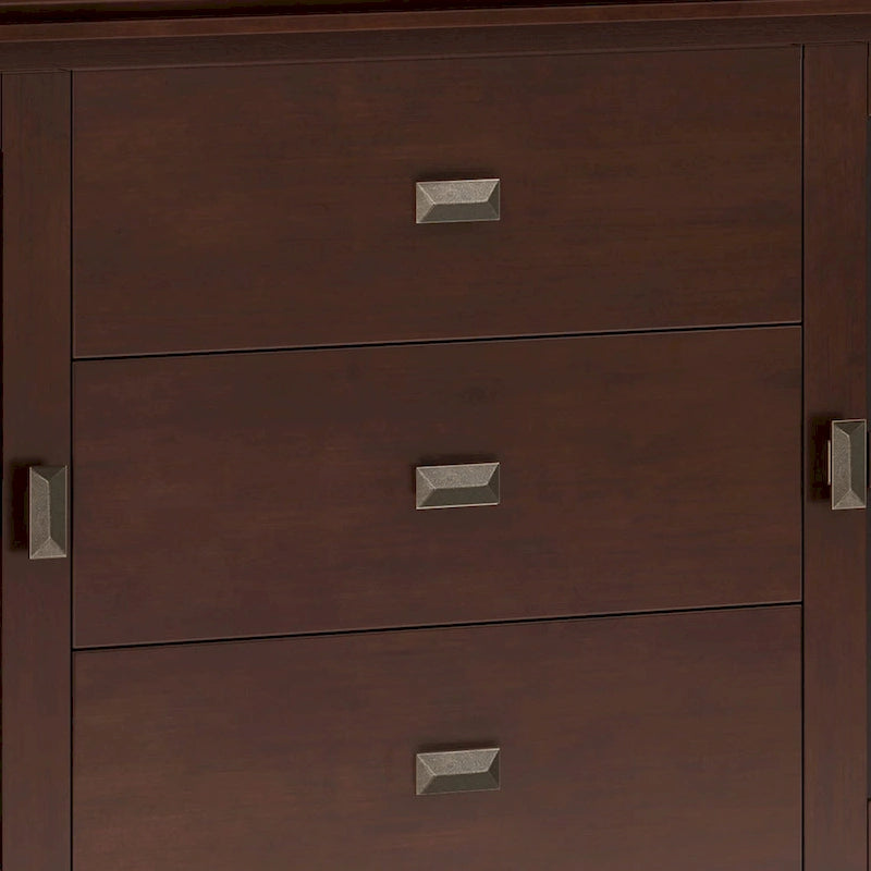 WYNDENHALL Stratford SOLID WOOD 60 Wide Contemporary Sideboard Buffet in Russet Brown - 17d x 60w x 30h
