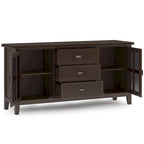 WYNDENHALL Stratford SOLID WOOD 60 Wide Contemporary Sideboard Buffet in Russet Brown - 17d x 60w x 30h