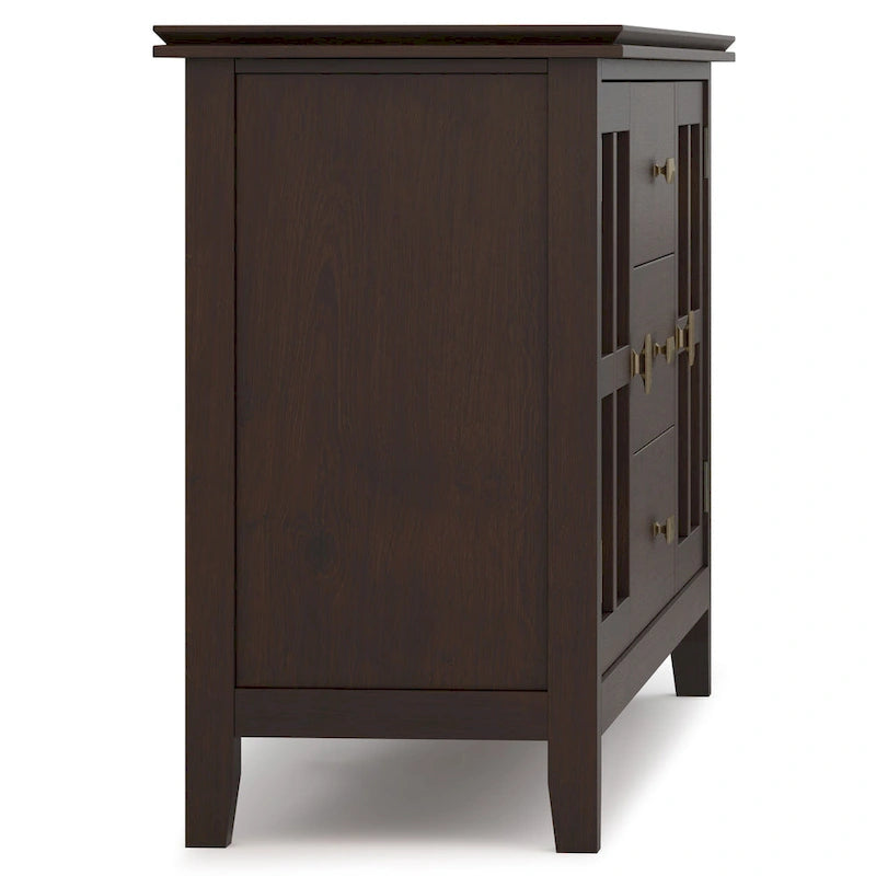 WYNDENHALL Stratford SOLID WOOD 60 Wide Contemporary Sideboard Buffet in Russet Brown - 17d x 60w x 30h