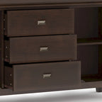 WYNDENHALL Stratford SOLID WOOD 60 Wide Contemporary Sideboard Buffet in Russet Brown - 17d x 60w x 30h
