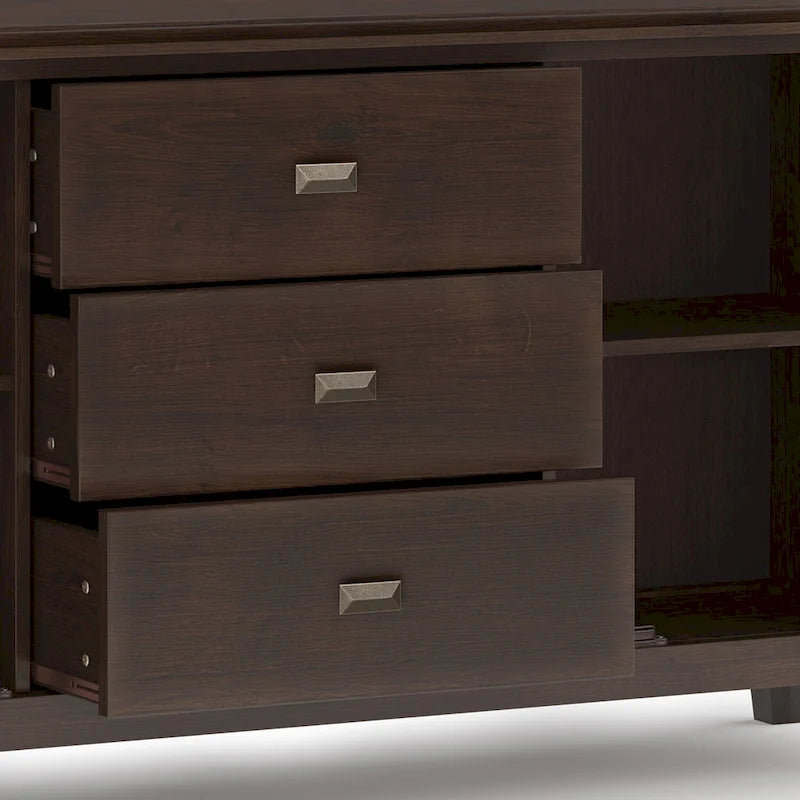 WYNDENHALL Stratford SOLID WOOD 60 Wide Contemporary Sideboard Buffet in Russet Brown - 17d x 60w x 30h