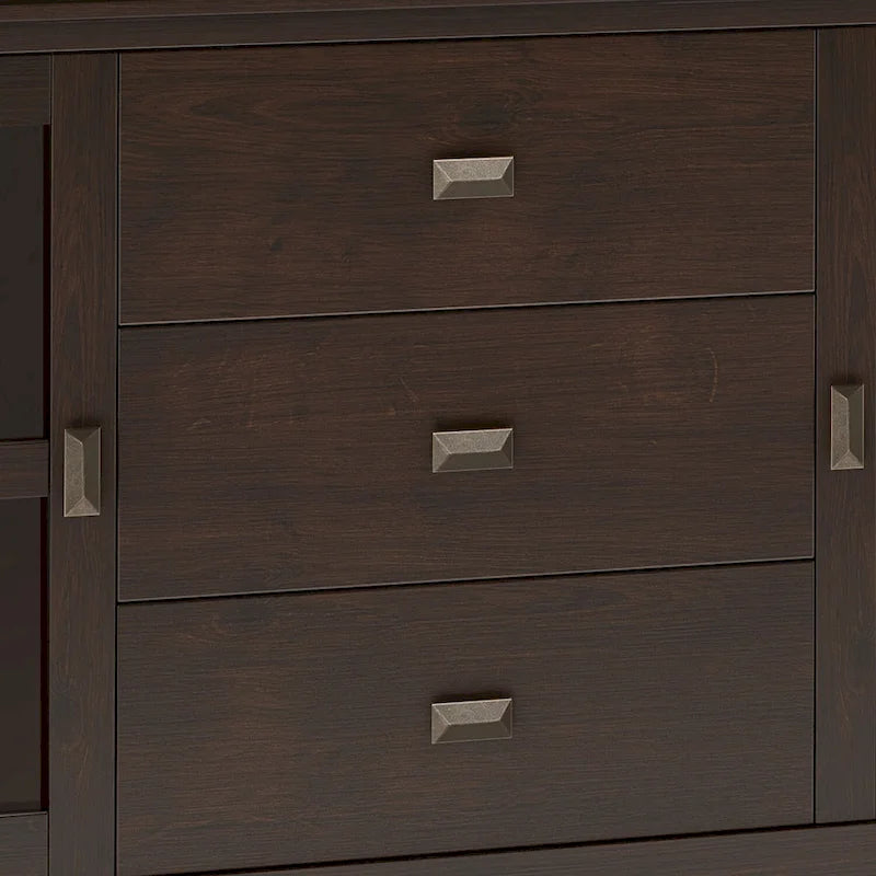 WYNDENHALL Stratford SOLID WOOD 60 Wide Contemporary Sideboard Buffet in Russet Brown - 17d x 60w x 30h