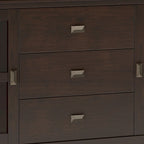 WYNDENHALL Stratford SOLID WOOD 60 Wide Contemporary Sideboard Buffet in Russet Brown - 17d x 60w x 30h