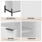 Clihome Modern Glossy Storage Accent Cabinet Sideboard