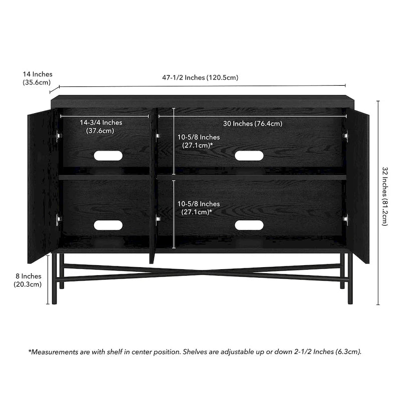 Brighton 48 Wide Rectangular Buffet Table - 47.5 Wide