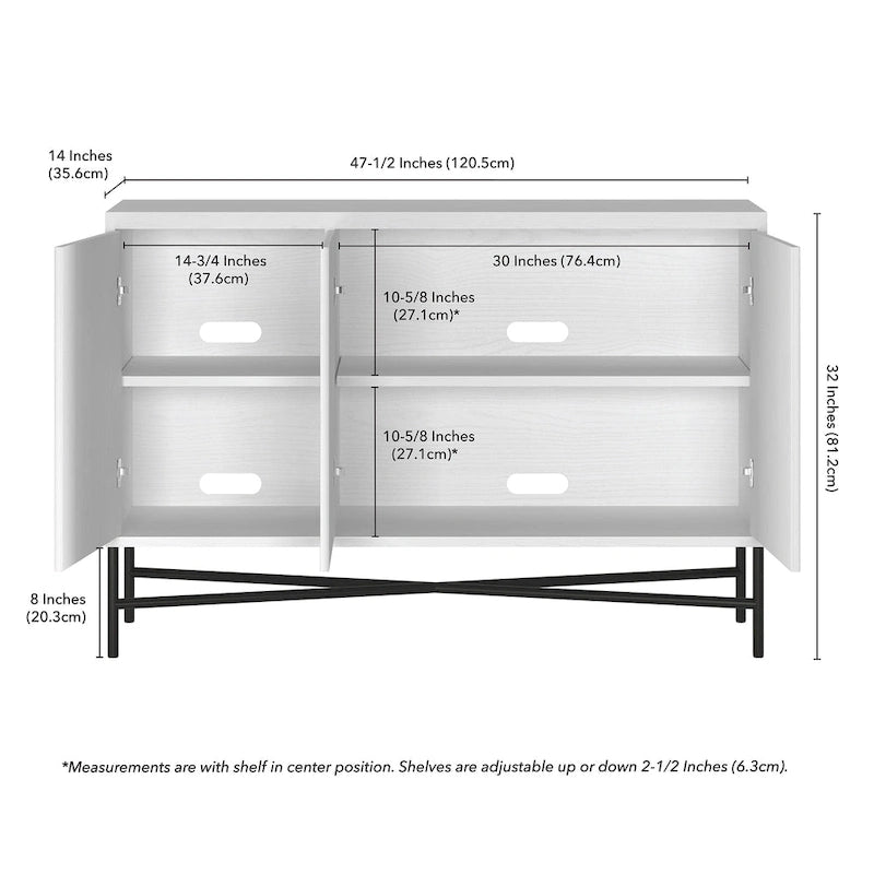 Brighton 48 Wide Rectangular Buffet Table - 47.5 Wide