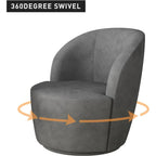 Swivel Barrel Round Comfy Accent Chair for Living Room