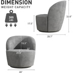 Swivel Barrel Round Comfy Accent Chair for Living Room
