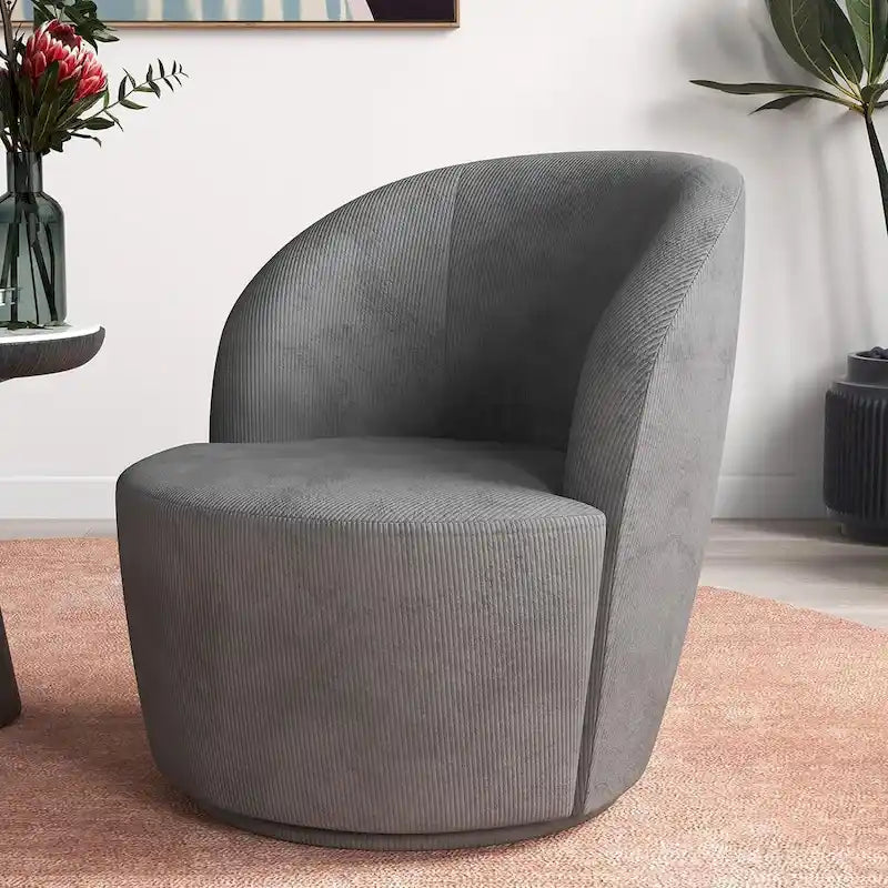 Swivel Barrel Round Comfy Accent Chair for Living Room