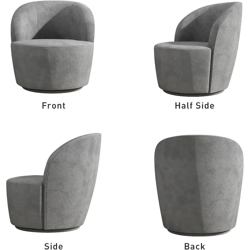 Swivel Barrel Round Comfy Accent Chair for Living Room