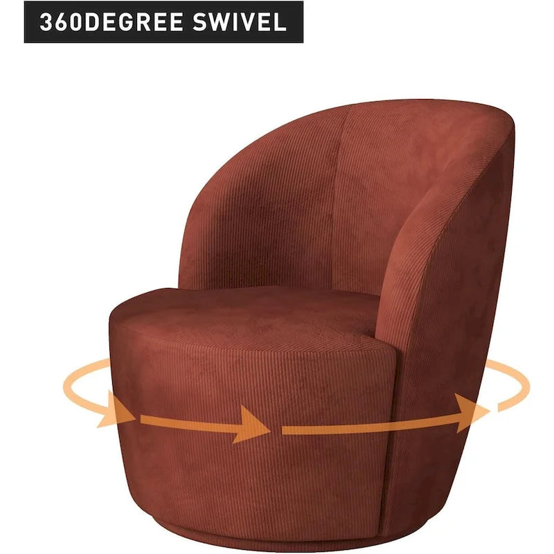Swivel Barrel Round Comfy Accent Chair for Living Room