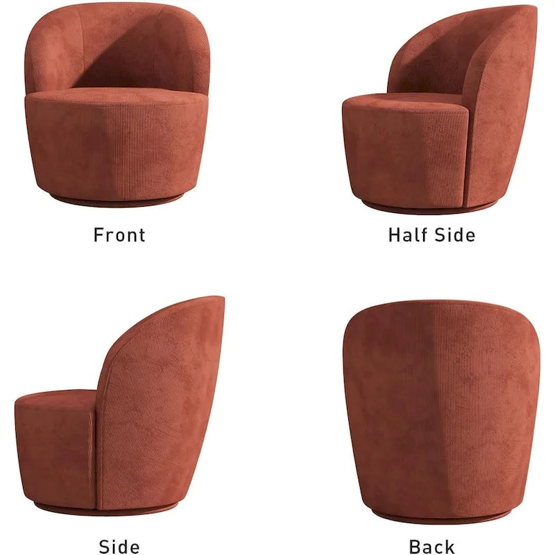 Swivel Barrel Round Comfy Accent Chair for Living Room