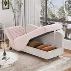 Ouyessir Upholstered Storage Chaise Lounge Chair with Left Armrest & Lumbar Pillow