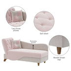 Ouyessir Upholstered Storage Chaise Lounge Chair with Left Armrest & Lumbar Pillow