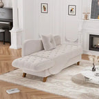 Ouyessir Upholstered Storage Chaise Lounge Chair with Left Armrest & Lumbar Pillow