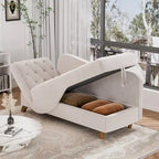 Ouyessir Upholstered Storage Chaise Lounge Chair with Left Armrest & Lumbar Pillow