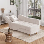 Ouyessir Upholstered Storage Chaise Lounge Chair with Left Armrest & Lumbar Pillow