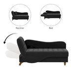 Ouyessir Upholstered Storage Chaise Lounge Chair with Left Armrest & Lumbar Pillow