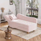 Ouyessir Upholstered Storage Chaise Lounge Chair with Left Armrest & Lumbar Pillow
