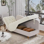 Ouyessir Upholstered Storage Chaise Lounge Chair with Left Armrest & Lumbar Pillow