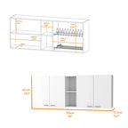 FM Furniture Winslow 150 Wall Cabinet, Four Doors