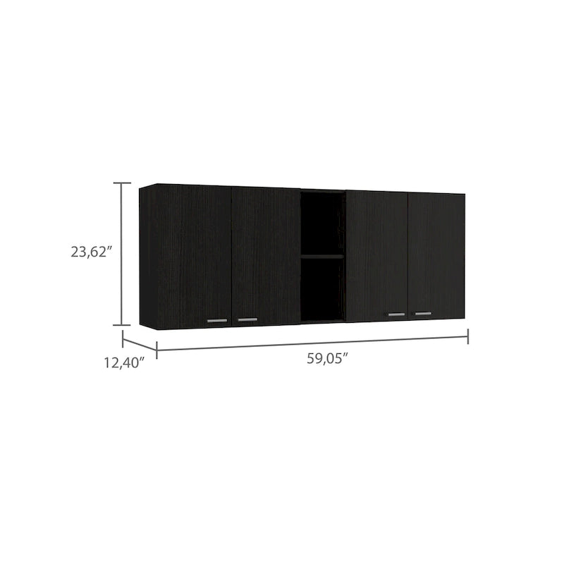 FM Furniture Winslow 150 Wall Cabinet, Four Doors
