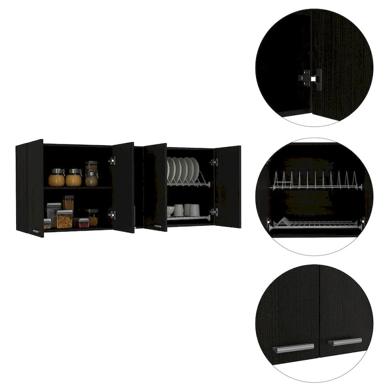 FM Furniture Winslow 150 Wall Cabinet, Four Doors