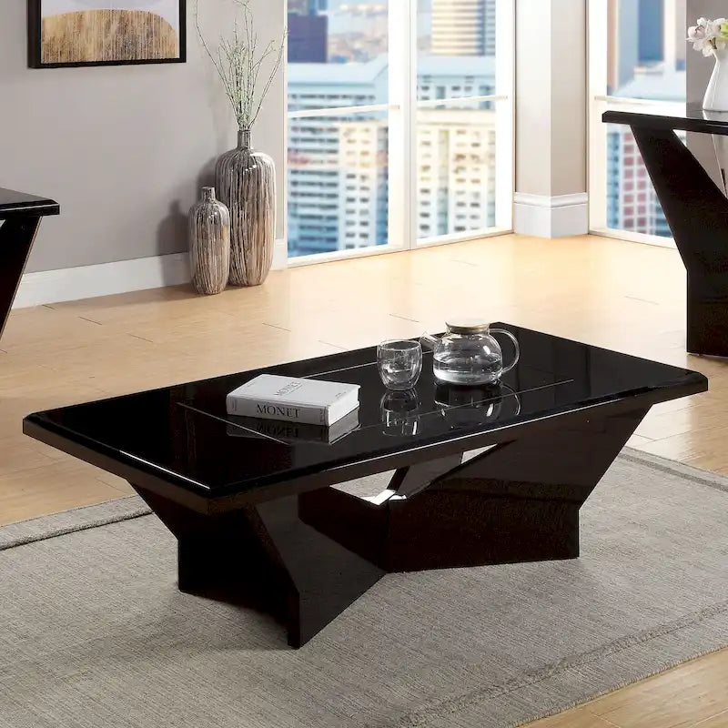 Ameena Contemporary Glass Insert Top Coffee Table by Furniture of America