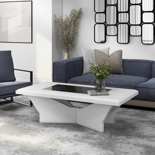 Ameena Contemporary Glass Insert Top Coffee Table by Furniture of America