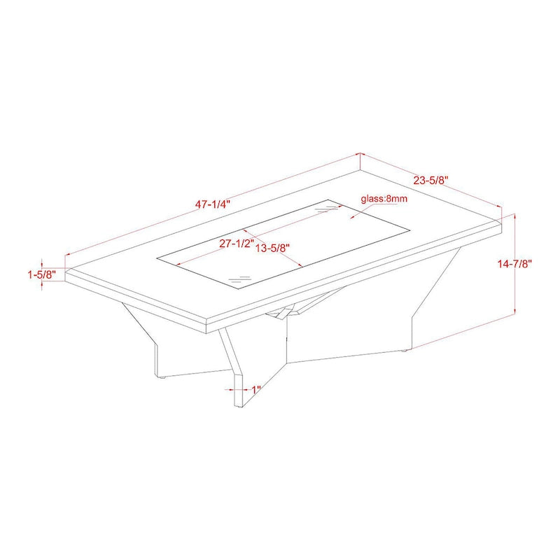 Ameena Contemporary Glass Insert Top Coffee Table by Furniture of America