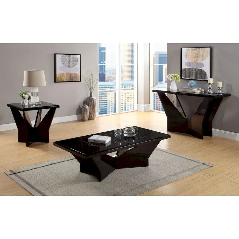 Ameena Contemporary Glass Insert Top Coffee Table by Furniture of America