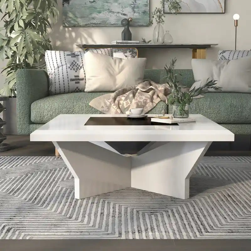 Ameena Contemporary Glass Insert Top Coffee Table by Furniture of America