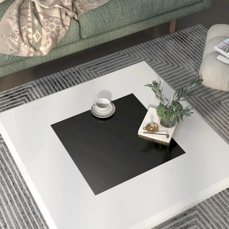Ameena Contemporary Glass Insert Top Coffee Table by Furniture of America