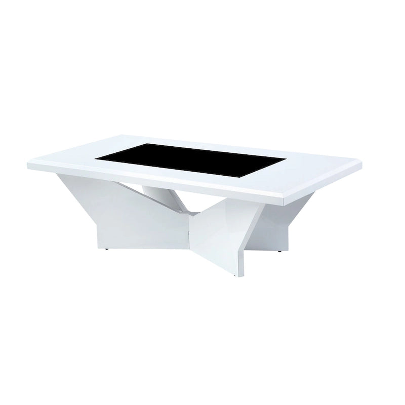 Ameena Contemporary Glass Insert Top Coffee Table by Furniture of America