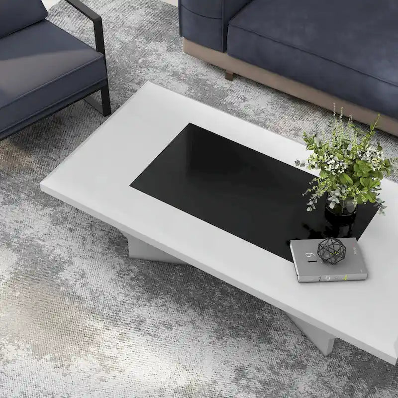 Ameena Contemporary Glass Insert Top Coffee Table by Furniture of America