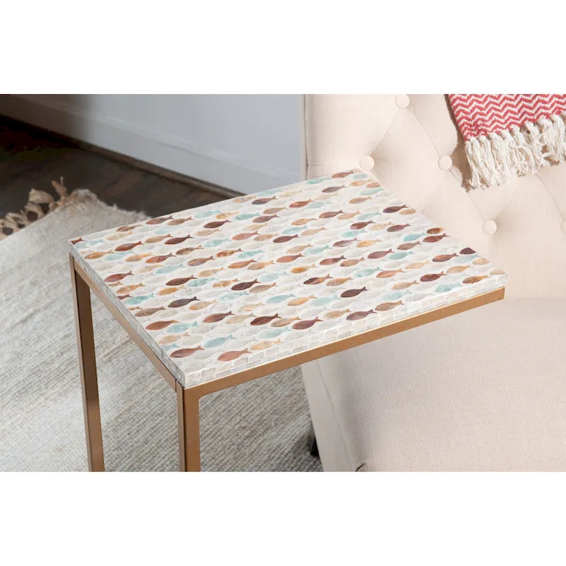 Shawnee Capiz Fish Mosaic Accent C Table