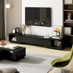 Modern Style Extendable TV Stand with 3Drawer White/Black 65.4-106.3