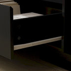 Modern Style Extendable TV Stand with 3Drawer White/Black 65.4-106.3